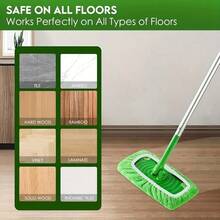 8Pcs Ultra Fine Fiber Cleaning Mop Replacement Pad, Flat Mop Cloth, Washable Replacement Mop Pad, Both Dry And Wet, Easy To Clean, Cleaning Supplies, Back To School - Green - View 7