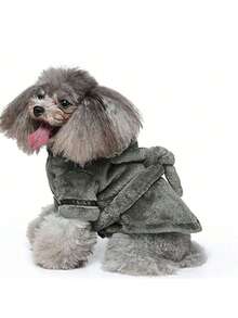 1件宠物连帽浴袍 [四季] 小狗和小猫连帽浴袍 - 3秒速干，可爱宠物睡衣和浴袍 - 彩色 - 查看 15