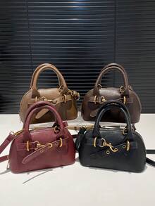 Autumn And Winter High-End Mini Crossbody Bag, New Fashionable Commuting Handbag, High-End Texture Bowling Bag. - Multicolor - View 3