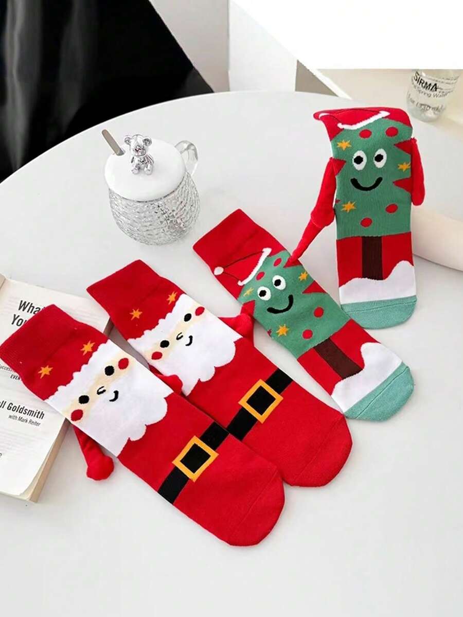 1 Pair Of Magnetic Hand Holding Socks With A Mid Tube Design, Personalized, Breathable And Versatile. Magnetic Hand Holding Socks, Magnetic Socks, Simulation Socks, Floor Socks, Back To School Season, Travel Season, Back To School Season, Ultra-Thin Gift, Is A Great Gift For Mother's Day