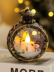 Lanternes décoratives de Noël, Père Noël, Bonhomme de neige, Décorations de Noël, Lumières décoratives d'intérieur/extérieur, Alimentées par batterie - Multicolore - Voir 12