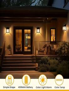 4-Pack Solar-Powered Outdoor Lights With Auto On/Off, 200mah,High Quality, Solar Garden Lights For Pathway, Patio, Deck, Yard - No Wiring Needed, Energy-Efficient Solar Lighting For Halloween, Christmas, Year-Round Decor - Easy Installation - Outdoor Solar Wall Lights - 查看 8