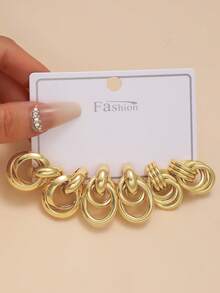 Futuristisches asymmetrisches Edelstahl Ohrringe Set für Frauen, geeignet für Paare, täglichen Gebrauch und als Geschenk für Freunde