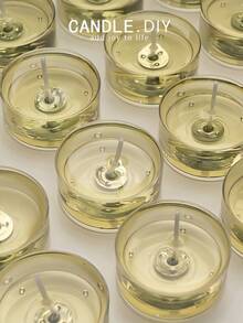 12 piezas de soportes de vela redondos transparentes resistentes al calor y retardantes de llama, adecuados para herramientas de elaboración de velas perfumadas DIY - Multicolor - Ver 2