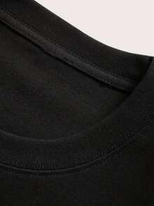 Short Sleeve T-Shirt For Women, Summer Fashion, Versatile, Loose Fitting, Round Neck Top - 黑色 - 查看 5