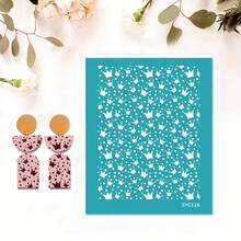 Plantilla de serigrafía de arcilla polimérica con patrón asimétrico, serigrafía de arcilla, utilizada para decorar pendientes de arcilla y otras joyas de arcilla