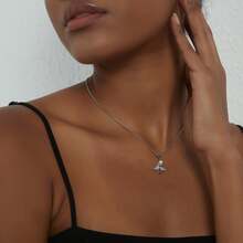 1pc Customized Photo Projection Necklace, Angel's Tear Stainless Steel Pendant With Personalized Photo Inside, Mother's Day Gift - Angel - View 5