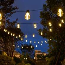 أضواء سلسلة جنية تعمل بالطاقة الشمسية عالية السطوع جديدة، 10/20/30 مصباح LED شمسي بتصميم إديسون قديم، بطارية ليثيوم جديدة A50، 8 أوضاع - أضواء جنية IP65 للحديقة والتخييم والحفلات والفناء والجدران والاستقلال والزفاف وعيد الهالوين وعيد الميلاد