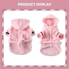 1件宠物连帽浴袍 [四季] 小狗和小猫连帽浴袍 - 3秒速干，可爱宠物睡衣和浴袍 - 彩色 - 查看 6