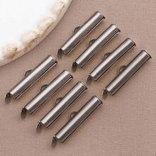 10 buah Gesper Ujung Geser Stainless Steel 304, Gesper Tabung, Penutup Ujung Geser, Aksesoris Perhiasan, Perlengkapan untuk Pembuatan Perhiasan DIY - MultiWarna - View 20