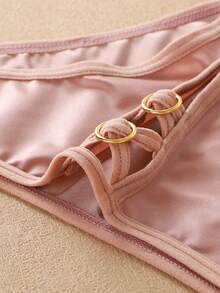 5 Pieces Of Sexy Seamless Thongs T Pants Hollow Low Waist High Elastic Comfortable Cross Strap Girly Fun Seamless Thongs For Women - 彩色 - 查看 5