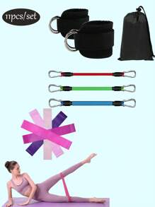 11pieces/6pieces-Ankle Resistance Bands, Ankle Bands With Cuffs, Resistance Bands For Leg And Butt Training, Ankle Bands With Exercise Bands,5 Color Gradient Resistance Ring Exercise Bands, Suitable For Women's Fitness Home Gyms, Mini Exercise Bands For Leg And Hip Yoga Strength Training, Yoga Tension Bands, Tension Rings, Elastic Tension Bands - Multicolor - View 14