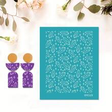 Plantilla de serigrafía de arcilla polimérica con patrón asimétrico, serigrafía de arcilla, utilizada para decorar pendientes de arcilla y otras joyas de arcilla