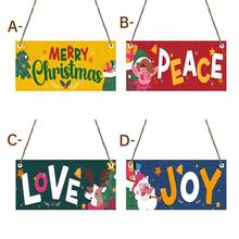 1 PIEZA Cuadro decorativo colgante de madera - Hermoso mural para el hogar, dormitorio y oficina, regalo ideal para seres queridos - Decoraciones navideñas/Regalos de Navidad/Decoraciones navideñas, Placa de pintura de panel única Colgantes para decoración de habitaciones - Ideas de regalo de decoración navideña vintage - Tablero de madera - rectangular - Ver 1