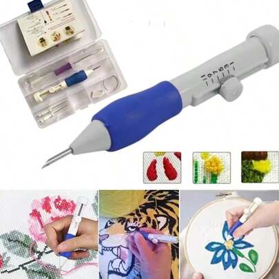DIY Embroidery Punch Needle Kit Embroidery Pen Set Clothes Embroidery Knitting Sewing Needle Stitching Tool Set