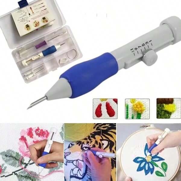 DIY Embroidery Punch Needle Kit Embroidery Pen Set Clothes Embroidery Knitting Sewing Needle Stitching Tool Set