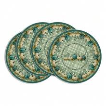 4 piezas/Set, 6 piezas/Set, 8 piezas/Set Manteles individuales a cuadros, 14 pulgadas de diámetro, azul, naranja, azul, verde, estilo rústico, manteles de mesa para Acción de Gracias, adecuados para fiestas, cocina, decoración del comedor - Multicolor - Ver 35