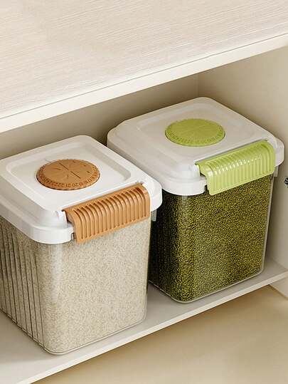 1pc米盒密封储物容器防虫收纳盒面粉家用储米桶米粮面桶碗柜防潮