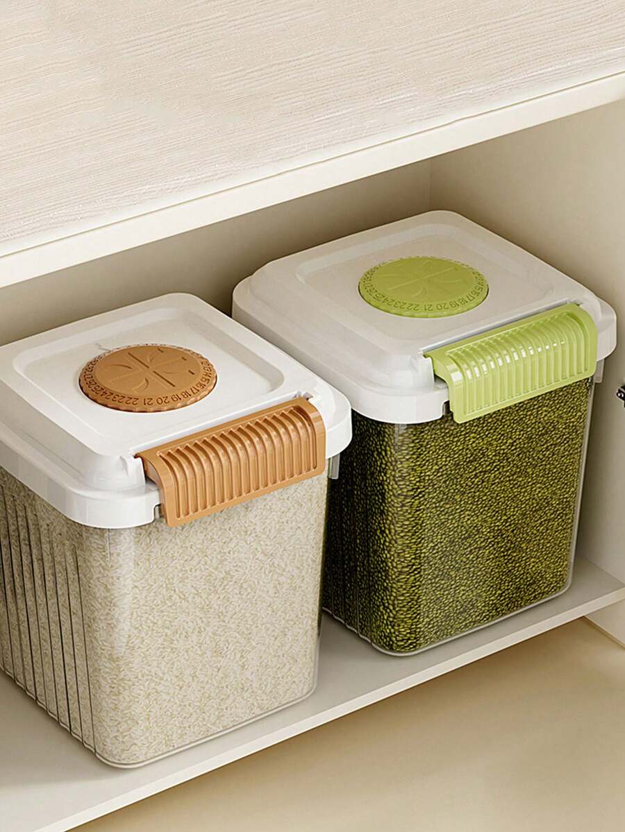 1pc米盒密封储物容器防虫收纳盒面粉家用储米桶米粮面桶碗柜防潮