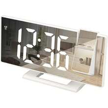 Bedroom LED Digital Projection Alarm Clock, Ceiling Projection Electronic Time Projector, Silent/Loud Dual Bedside Clock (White Base White Font), Home Decor Room Decoration - Multicolor - View 2