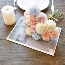 Burgundy Artificial Ball Chrysanthemum 12 Stems Faux Flowers With Bendable Stems For DIY Wedding Centerpiece Fall Decor Home Arrangements-384251 - NewMulticolor12 - Xem 4