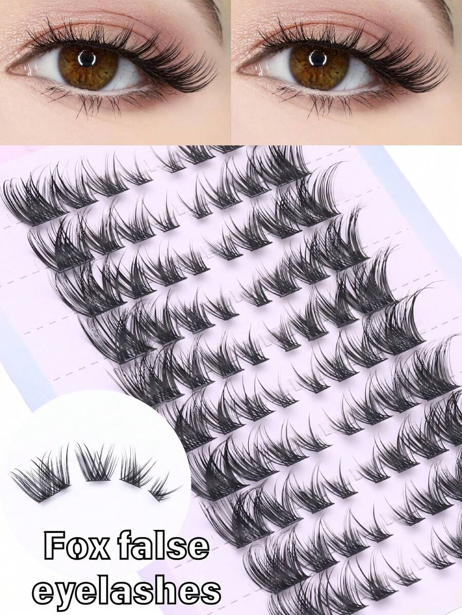 80pcs 40D DIY Eyelash Extension D Curl Individual Lashes Mixed Tray Faux Mink Eyelash Extension Black Single Lash Extension Thin Invisible Band DIY False Lashes Beginner 5 Seconds Series