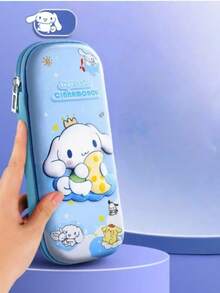 1 PC Sanrio 3D Pencil Case, Large Capacity Polyester Stationery Pencil Box With Kuromi & For Cinnamoroll Designs, Creative Cartoon Storage For Students, Gift Idea