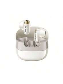 PHILIPS TAT2169 Bluetooth Headset With Dual Microphones, Noise Cancellation, Fast Charging, Long Battery Life, Compact And Comfortable Design, Semi-In-Ear Design For Fitness And Exercise, And Waterproof And Sweat-Resistant - Off White - View 1