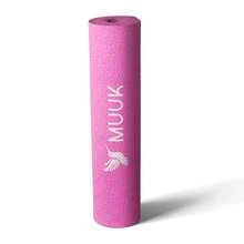 MUUK FITNESS 1 pieza Tapete de yoga antideslizante de 150x60 cm con 4 mm de grosor, tapete ligero y portátil para ejercicios de yoga, pilates, estiramientos y fitness, esterilla cómoda y estable para entrenar en casa, estudio o al aire libre - Rosa - Ver 8