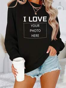 Parte superior de manga larga personalizable para mujer, diseño con capucha. Puede personalizar su texto y gráficos favoritos para crear un diseño único y personalizado. Adecuado para uso diario, viajes al aire libre, deportes y diversas ocasiones. Es la opción perfecta como regalo para familiares, amigos o regalos de cumpleaños. - Multicolor - Ver 2