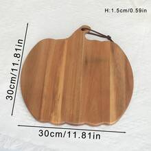 1 pieza Tabla de cortar con forma de calabaza de sándalo con mango, tabla de cortar doméstica, bandeja para bistec y pizza al estilo occidental, suministros para Halloween