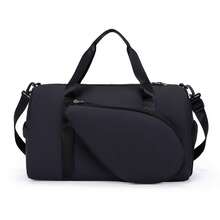 Large Capacity Badminton, Table Tennis, Tennis Racket Bag - Convertible Hand-Held Or Shoulder Back Sports Bag, Durable Nylon Material - White/Black, Suitable For Men And Women - Tennis, Fitness, Travel - Easy To Clean Sports Equipment Storage Bag