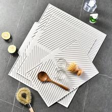1pc Silicone Drain Mat, Sloped Drainage Dish Cup Holder Pad, Anti-Slip Mat For Bathroom, Kitchen, Dining Table, Heat Insulation Placemat,Non-Slip Kitchen Mats For Sink Side, Natural And Hygienic Kitchen Essential For Home And Kitchen Room Decor, Part Of Your Cozy Fall& Winter Styles And Christmas Decorations - White - View 11