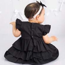 Vestido preto três marias c/ faixa laço