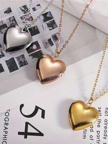 1-częściowy spersonalizowany naszyjnik ze zdjęciem w kształcie serca, wykonany z wytrzymałej stali nierdzewnej, kreatywny, elegancki, klasyczny, uniwersalny, spersonalizowany, odpowiedni do noszenia na co dzień. Ciepły prezent dla kobiet. - Wielokolorowe - Zobacz 7