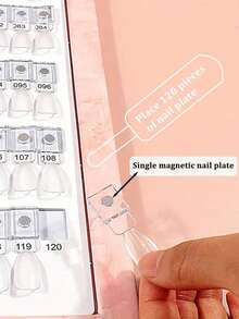 120/180色磁性指甲油展示册，可拆卸色卡盘，高端PU材质色卡展示册，配有120/180个磁性色卡头和1个编号标签，是美甲设计的理想之选。