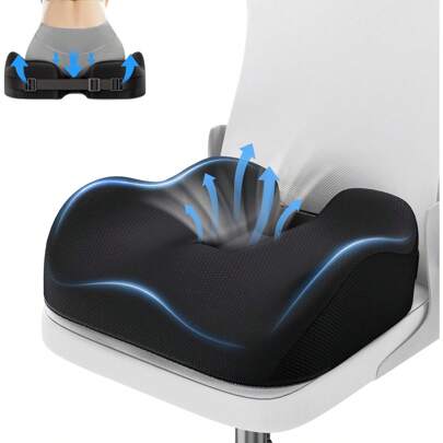  Benazcap Ergonomic Seat Cushion For Office Chair, Memory Foam Coccyx Cushion Pressure Relief For Hip, Tailbone, Memory Seat Cushion For Wheelchair, Car Seat, Gaming Chair, Car