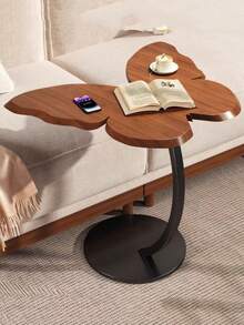 1 pieza Mesa lateral/mesa de centro de madera, diseño artístico con marco de acero al carbono, resistente y estable, adecuada para el hogar, la sala de estar, el balcón, el dormitorio, un regalo especial para los amigos - Multicolor - Ver 7