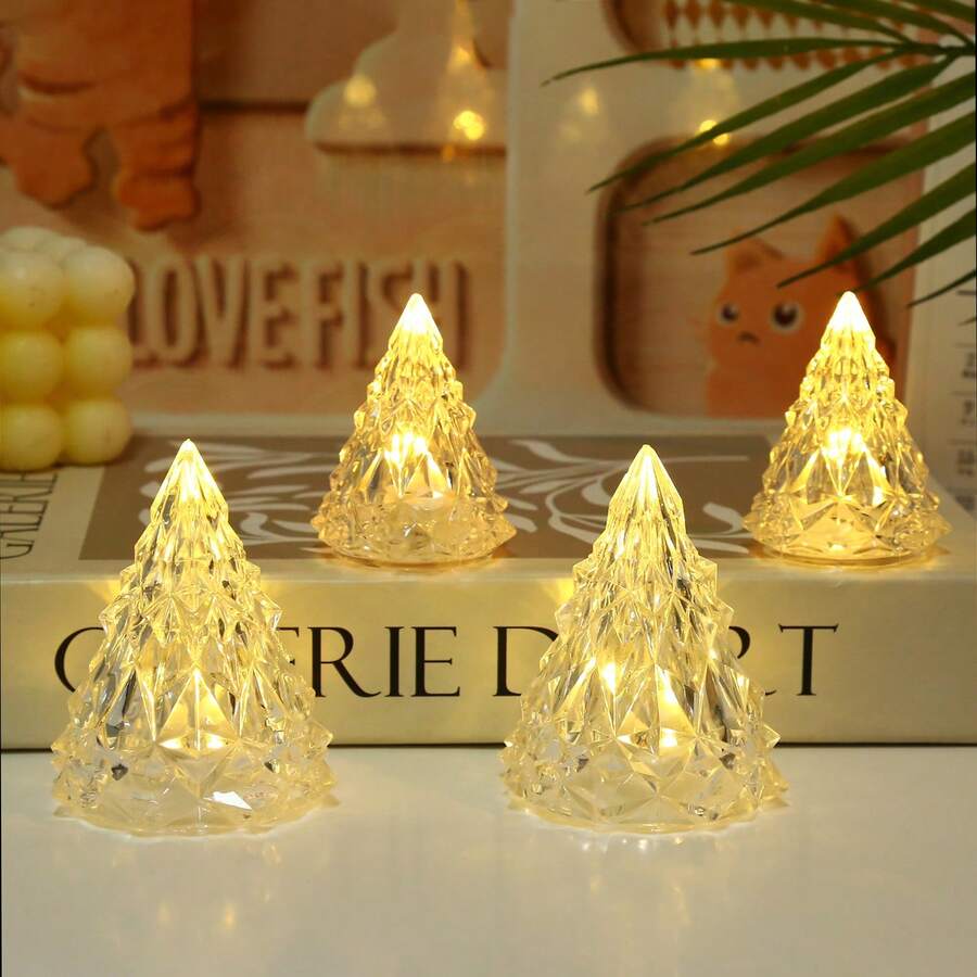 4 قطع إضاءة ليلية زخرفية لغرفة النوم، إضاءة شجرة الميلاد وإضاءة جبل الجليد، ديكور عيد الميلاد، هدايا عيد الميلاد، ديكور ، ديكور حفلات الزفاف، ديكور المنزل، ديكور الخريف، ديكور أعياد الميلاد، إكسسوارات الحفلات، ديكور داخلي وخارجي، ديكور الحديقة، ديكور الأعياد، ديكور هالوين، ديكور الجدران، زينة هالوين