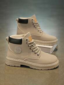 Men's Boots 2025 New Autumn/Winter Vintage Versatile High-Top Work Shoes, Thick Sole Comfortable Soft Increase Height British Style Leather Boots Streetwear - Multicolor - View 28