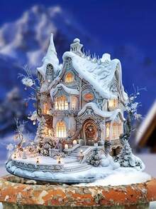 Acrylic Snow House Yard Decor - 20cm/7.87inch, 20cm/7.87inch, Scratch & Chemical Solvent Resistant, Clean Cut Edges, Ideal For Christmas, Halloween, New Year, Winter & General Season Decorations