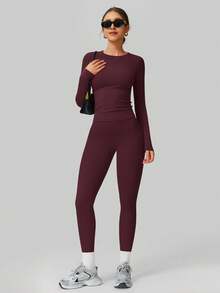 NcmRyu 1 套女式弹力紧身骑行服、舞蹈服、健身服、瑜伽运动服