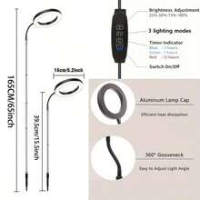 Telescopic Up To 65 Inch Indoor Full-Spectrum LED Plant Growth Light With Automatic Timer And Brightness Adjustment 3 Colors Grow Light For Indoor Plants, Office, Living Room, Garden, Bedroom