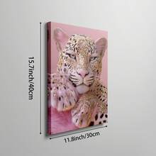 1 pieza Cuadro de arte de pared Impresión en lienzo de leopardo rosa glamoroso | Decoración rosa de moda coqueta para dormitorio, sala de estar u oficina, póster, artículos esenciales para dormitorio universitario, regalo para ella, sin marco o enmarcado