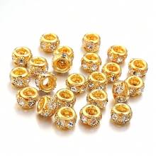 10pcs/Pack Copper Rhinestone Large Hole Beads 8X5.5mm, Simple & Fashionable For Bracelet, Necklace, Jewelry Making DIY - Copper Large Hole Beads - View 15
