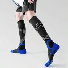 1 Pair Thick Winter Ski Socks, Sports Socks, Tall Socks, Casual Socks, Yoga Socks, Durable For Leisure, Outdoor Sports, Hiking, Skiing