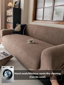 1 Vỏ bọc ghế sofa 3D, chất liệu vải nhung đa năng, bảo vệ toàn diện cho ghế sofa, vỏ bọc ghế sofa co giãn một mảnh trang trí ngày lễ, phù hợp với ghế sofa 1/2/3/4 chỗ ngồi - Màu Khaki - Xem 4