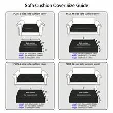 1pc Elastic Spill-Resistant Sofa Seat Cushion Cover, Anti-Slip Sofa Slipcover, Suitable For L-Shaped Sofa And 1/2/3/4 Seat Sofa, White - White - View 2