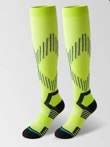 1 Pair Thick Winter Ski Socks, Sports Socks, Tall Socks, Casual Socks, Yoga Socks, Durable For Leisure, Outdoor Sports, Hiking, Skiing