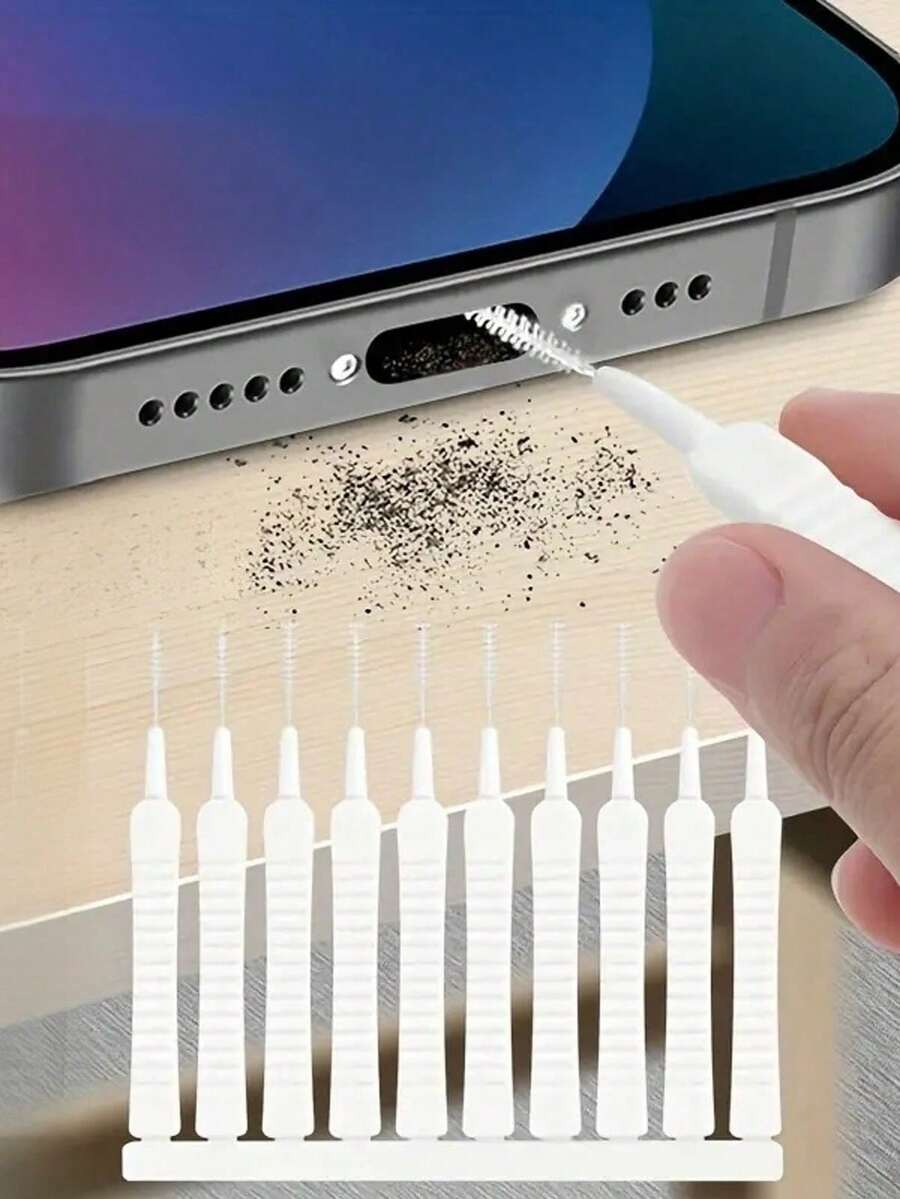 10-Pack Ultra Slim Multi-Purpose Dust Cleaning Tool Kit For Charger Port, Speaker, Phone & Shower Head -  Lint/Debris Remover Brush Set For Electronics & Household Items(It's Not An Electronic Product)